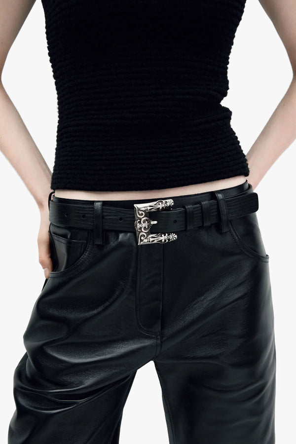 Belt 01 Silver Square Buckle