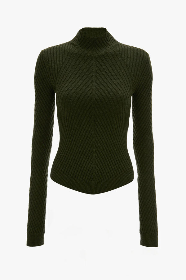 Ribbed Long Sleeve Polo