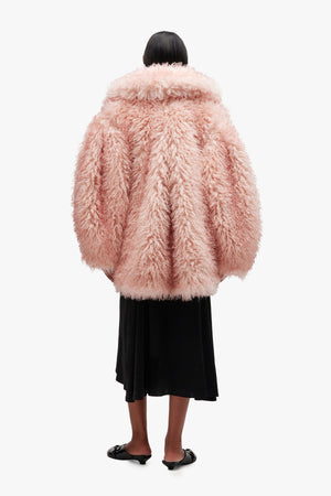 Long Pile Alternative Fur Midi Coat
