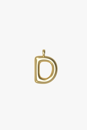 Letter charm Small D - Gold plated