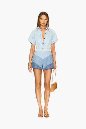 Tallow Chevron Denim Short