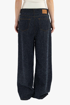 Tweed Denim Baggy Jeans