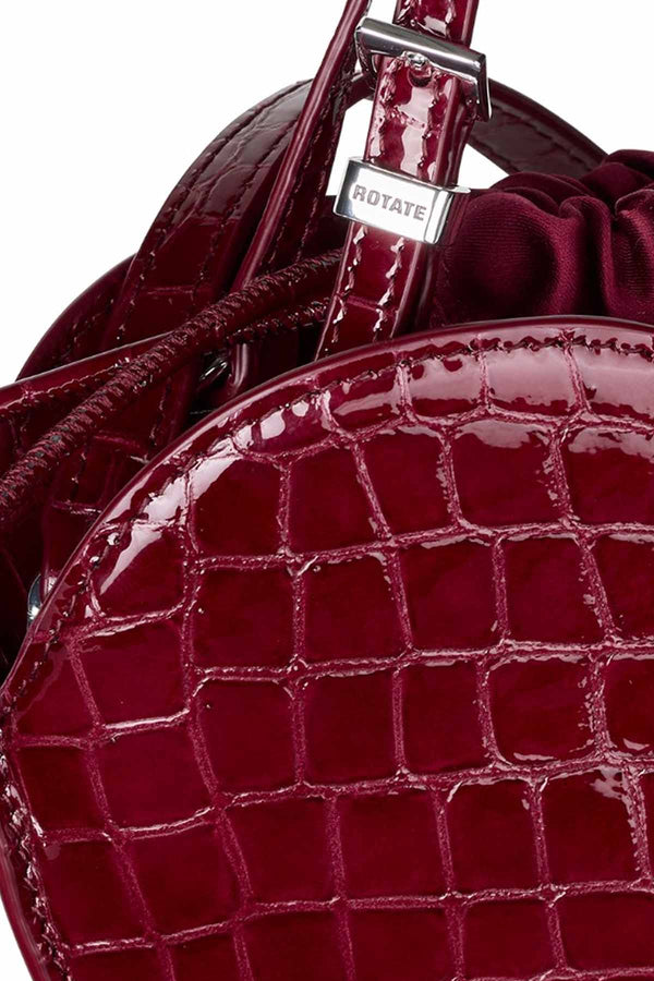 Patent Croco Heart Bag