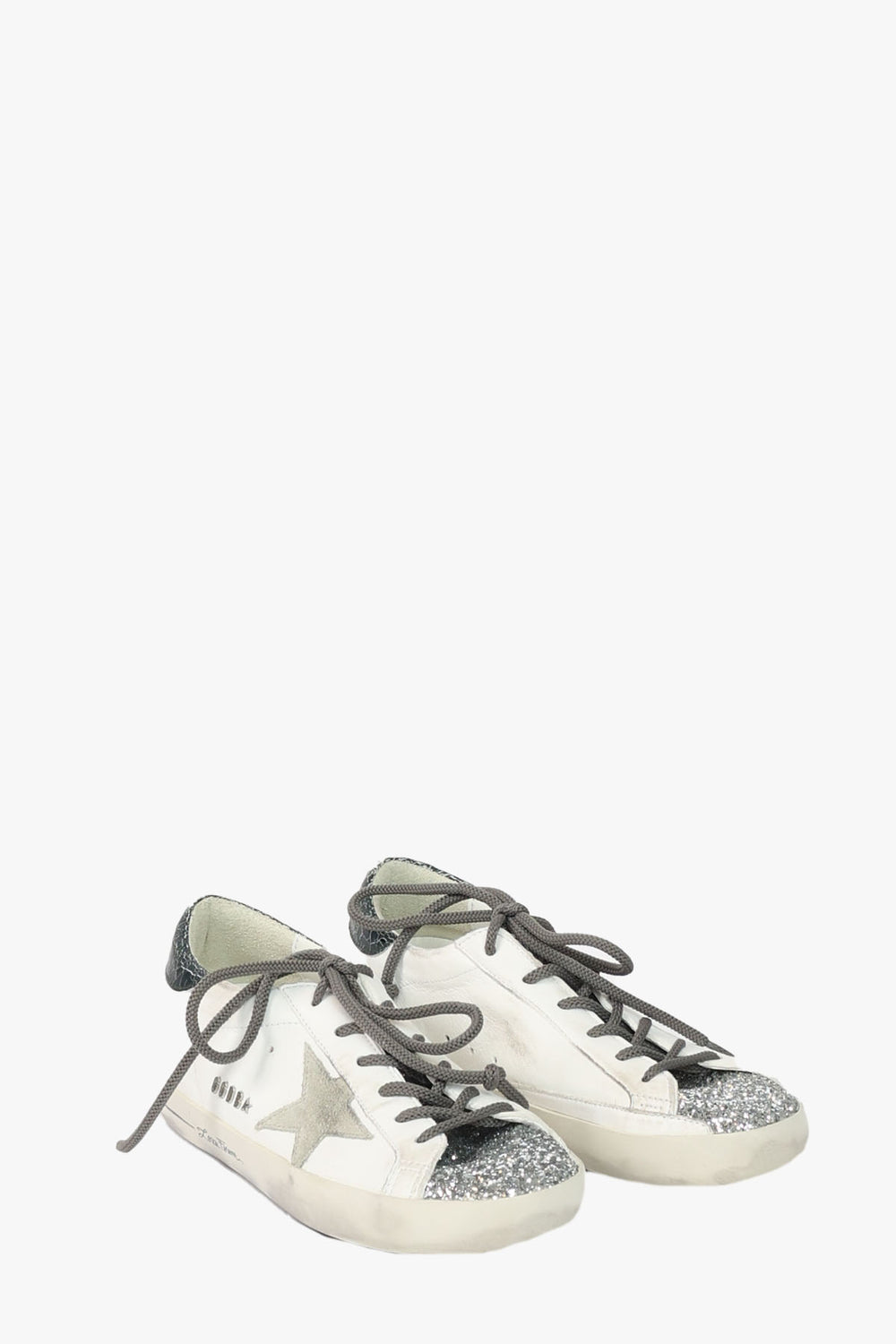 Super-Star Nappa Upper Glitter Toe Suede Star Crack Laminated Heel Metal Lettering Signature Foxing