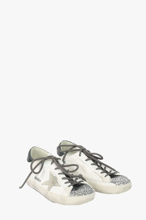 Super-Star Nappa Upper Glitter Toe Suede Star Crack Laminated Heel Metal Lettering Signature Foxing