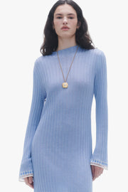 Fine Stripe Mockneck Dress