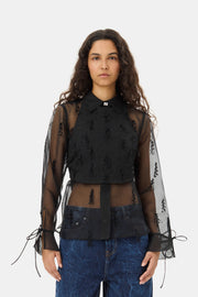 Fringed Organza Shirt