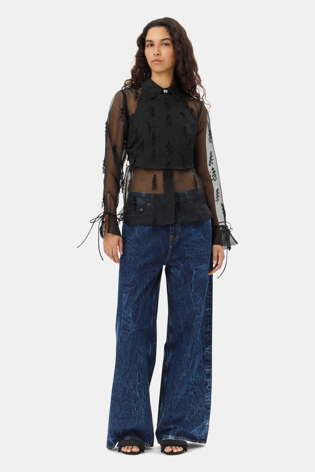 Fringed Organza Shirt