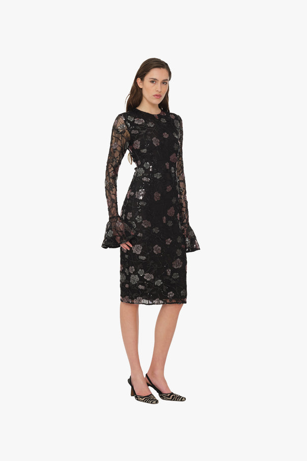 Lace Fitted Midi Dress