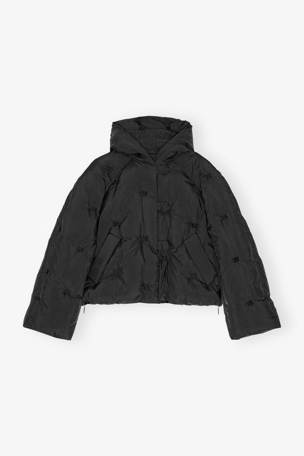 Nylon Tech Puffer Short Jacket