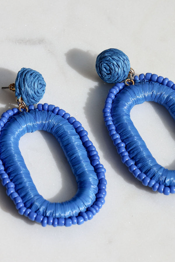 Blue Beaded Earrings