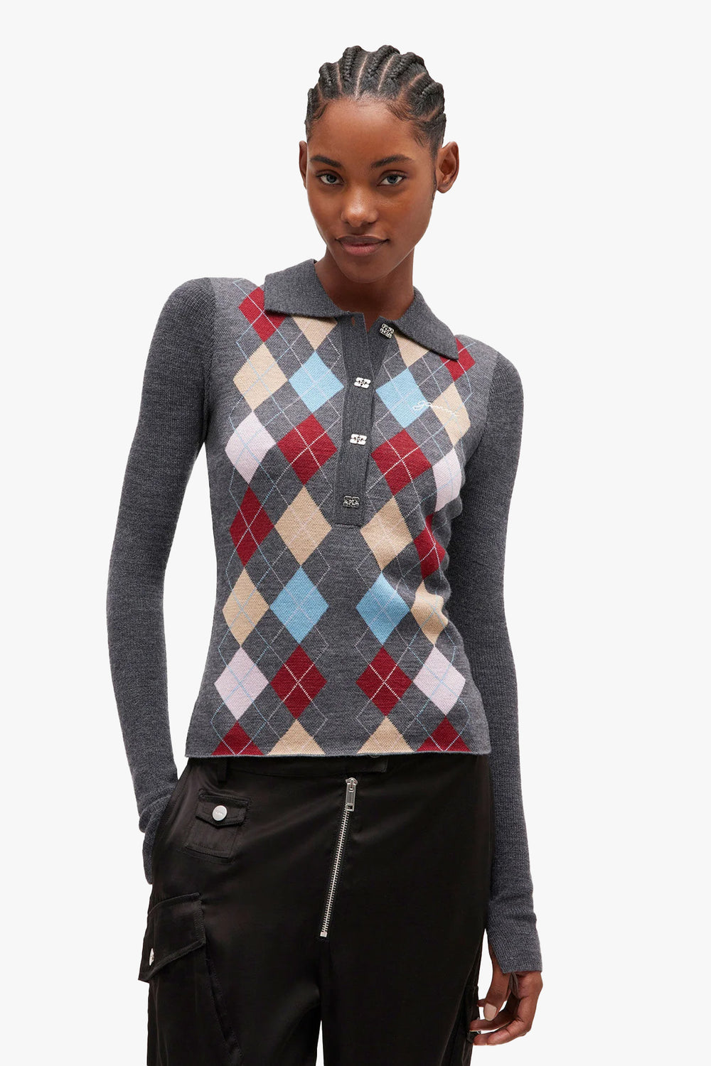 Fine Merino Jacquard Polo