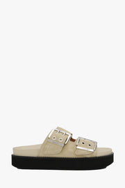 Wide Welt Chunky Buckle Flat