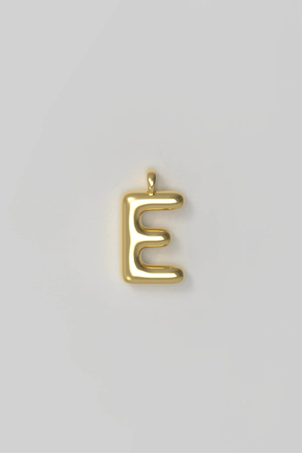 Letter charm Small E - Gold plated