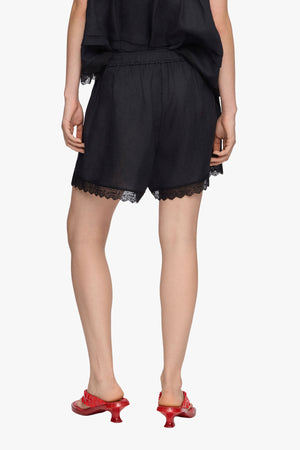 Light Linen Lace Hem Shorts