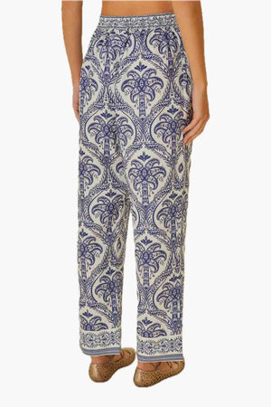 Blue Tropical Cameo Off-White Pajama Pant