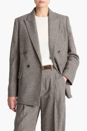 Houndstooth Double Breasted Blazer