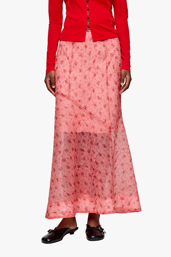 Shibori Organza Fluid Skrit Lantana