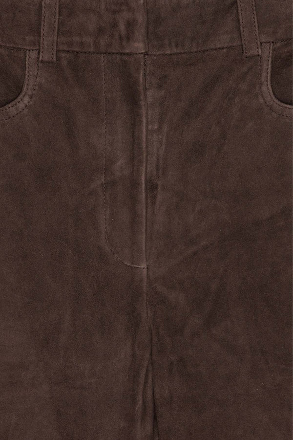 Flared Suede Pants