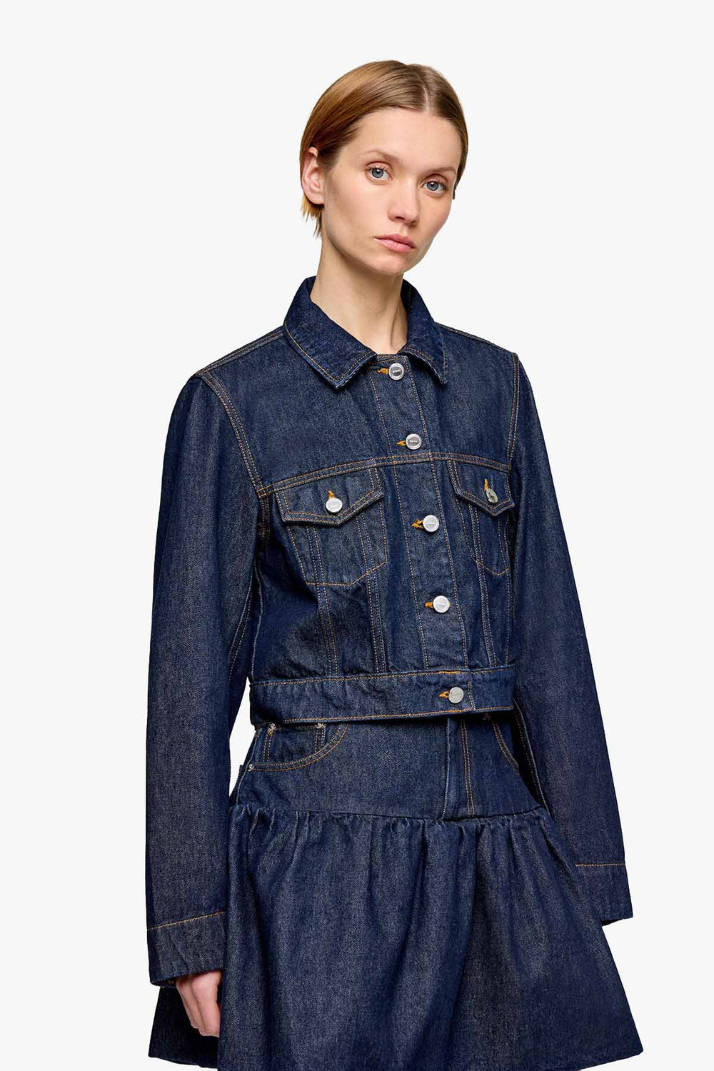 Rinse Denim Cropped Jacket