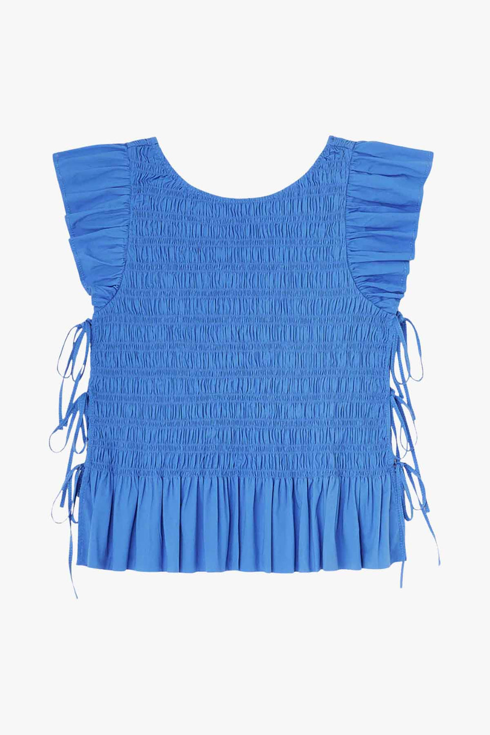 Stretch Cotton Angel Sleeve Smocked Top