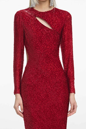 Red Fil Coupe Maxi Dress