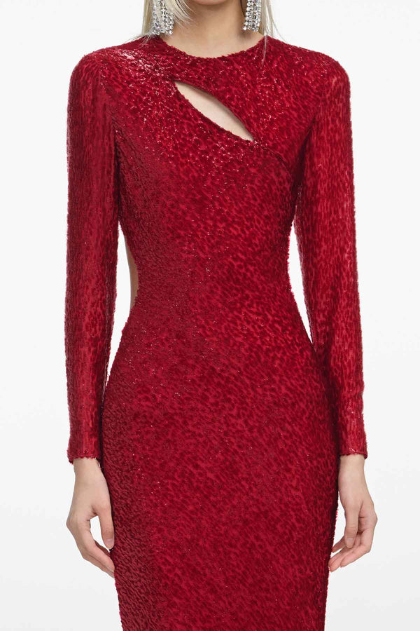 Red Fil Coupe Maxi Dress