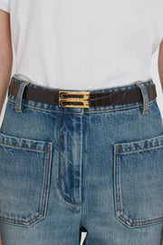 Regular Frame Belt Embossed Croco