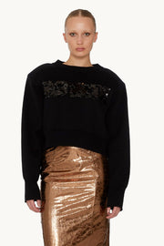 Sequin Logo Sweater