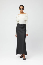 Off Shoulder Knit Top Macadamia