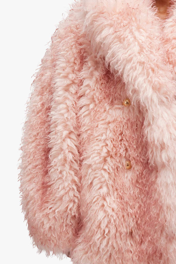 Long Pile Alternative Fur Midi Coat