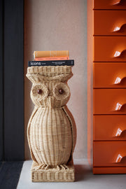 Rattan Owl Side Table