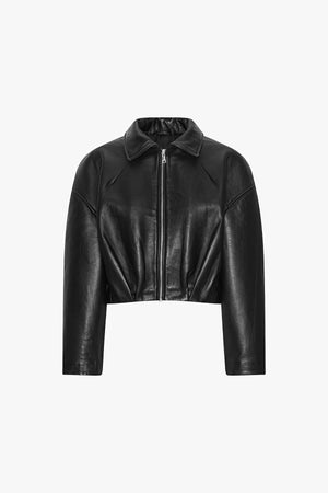 Bonded Boxy Leather Jacket