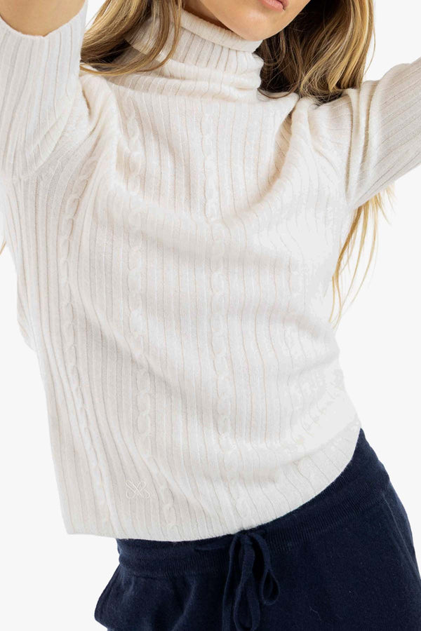Cashmere Cable Knit T-shirt