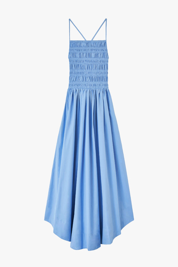 Compact Poplin Long Smocked Dress