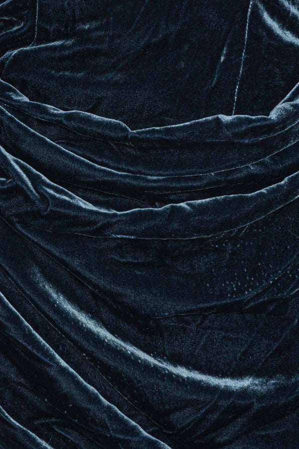 Silk Velvet Slit Dress