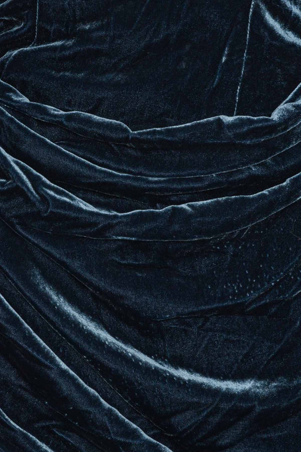 Silk Velvet Slit Dress