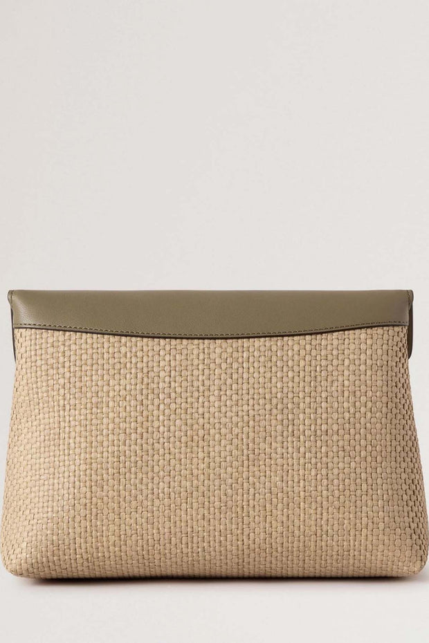 Large Darley Pouch Leather & Raffia