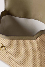 Large Darley Pouch Leather & Raffia