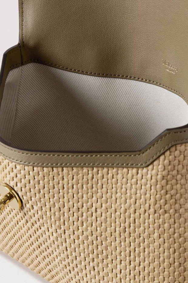 Large Darley Pouch Leather & Raffia