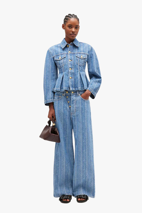 Structured Denim Fitted Jacket