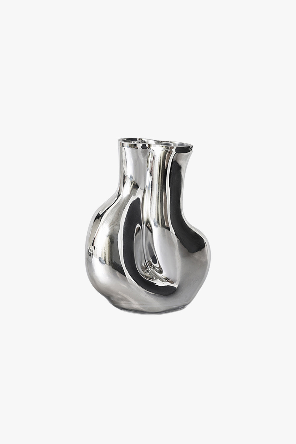 Gleam Glass Vase Chrome