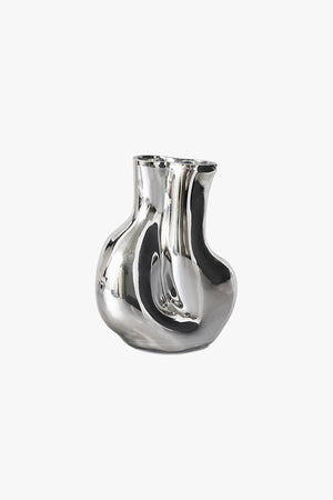 Gleam Glass Vase Chrome