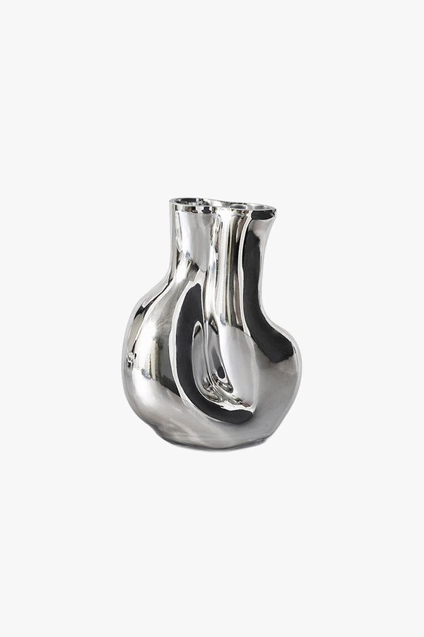 Gleam Glass Vase Chrome