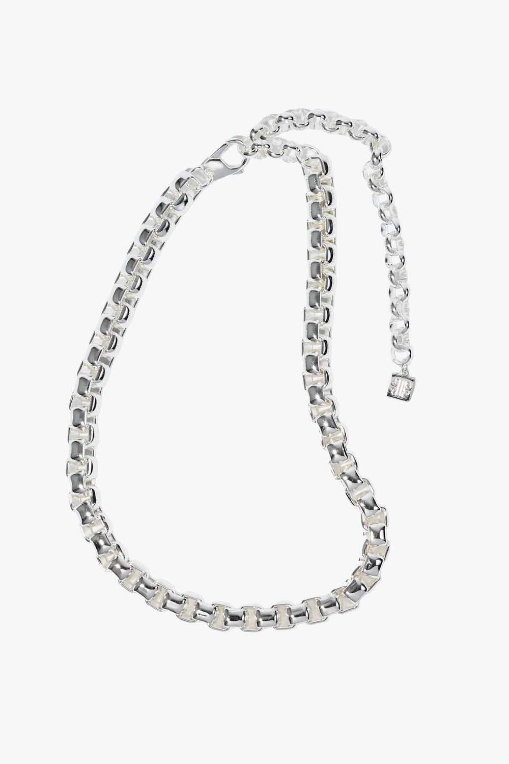 Big Box Chain Necklace Silver