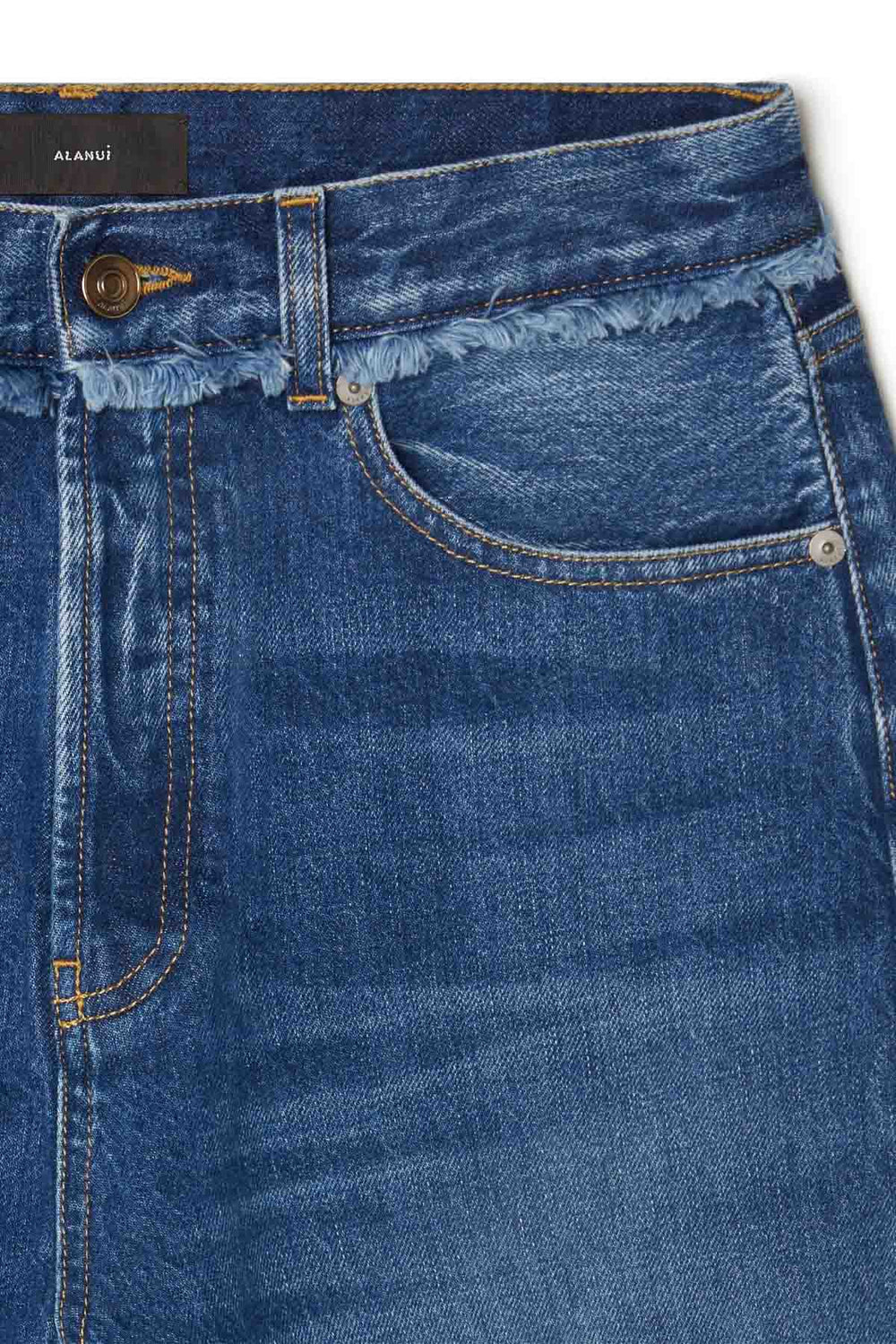 Fringed Relaxed Denim Pants
