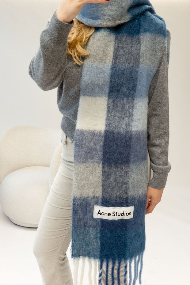 Mohair Checked Scarf