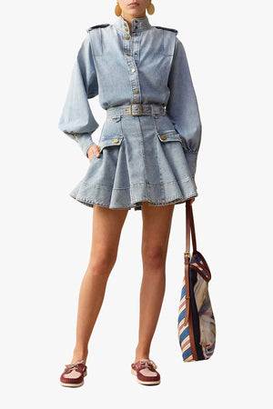 Denim Utility Mini Skirt