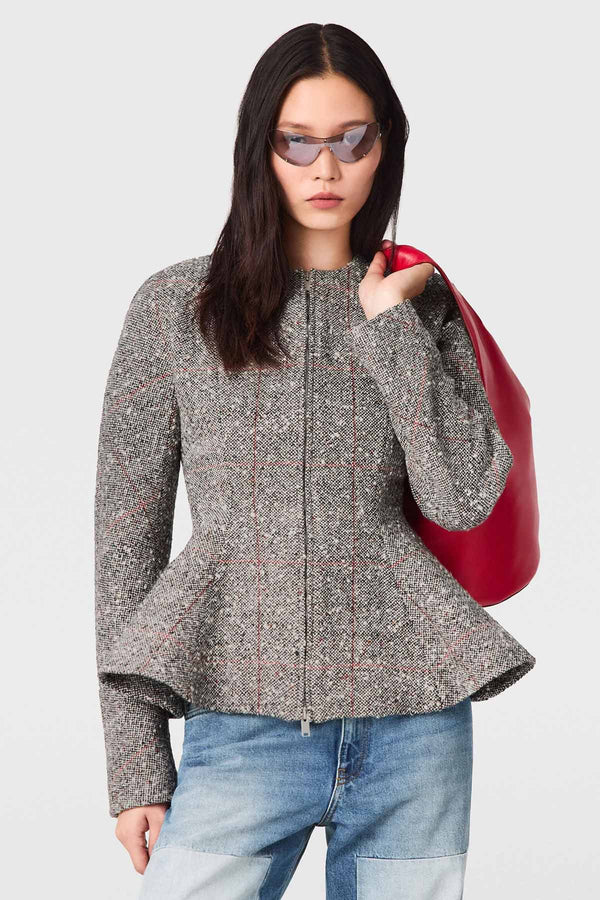 Speckled Peplum Jacket