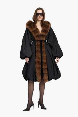 Faux Fur Collar Coat